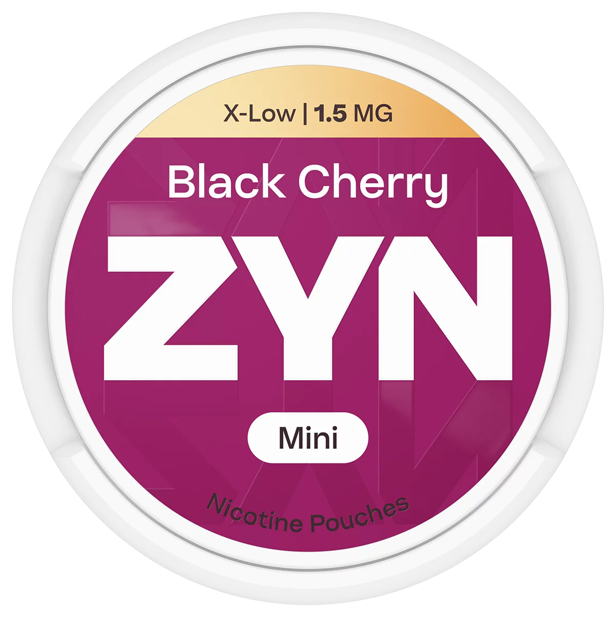 Red ZYN Black Cherry can Mini 1.5 MG, view from above