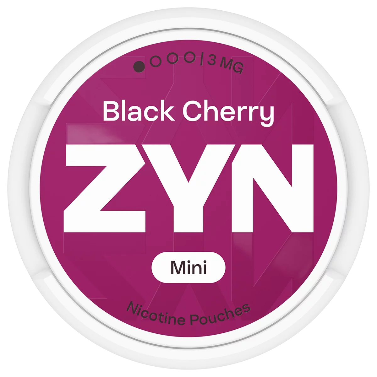 Red ZYN Black Cherry can Mini 3 MG, view from above