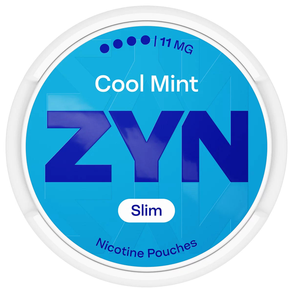 Blue ZYN Cool Mint can Slim 11 MG, view from above