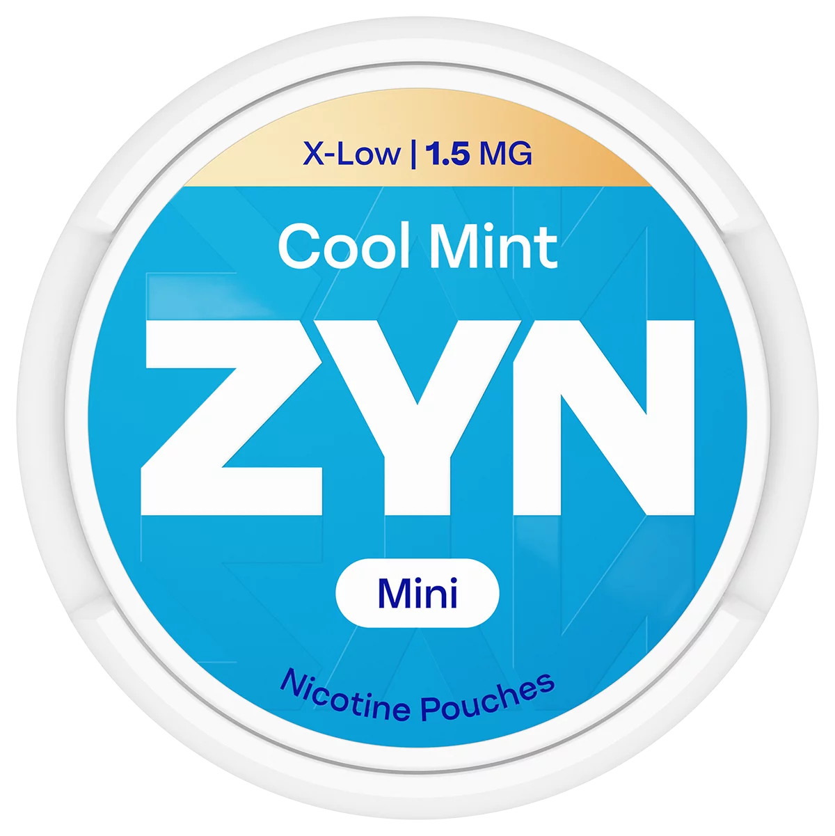 Blue ZYN Cool Mint can Mini 1.5 MG, view from above