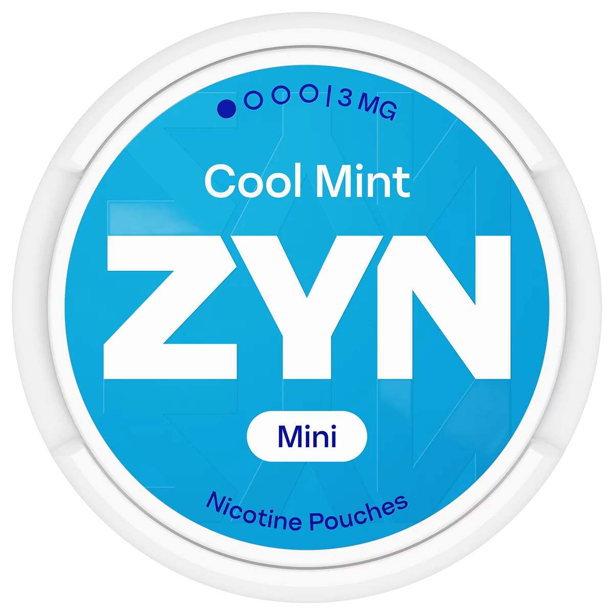 Blue ZYN Cool Mint can Mini 3 MG, view from above