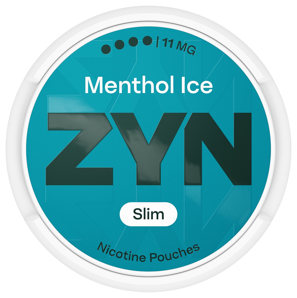 ZYN Menthol Ice can Slim 11 MG, view from above
