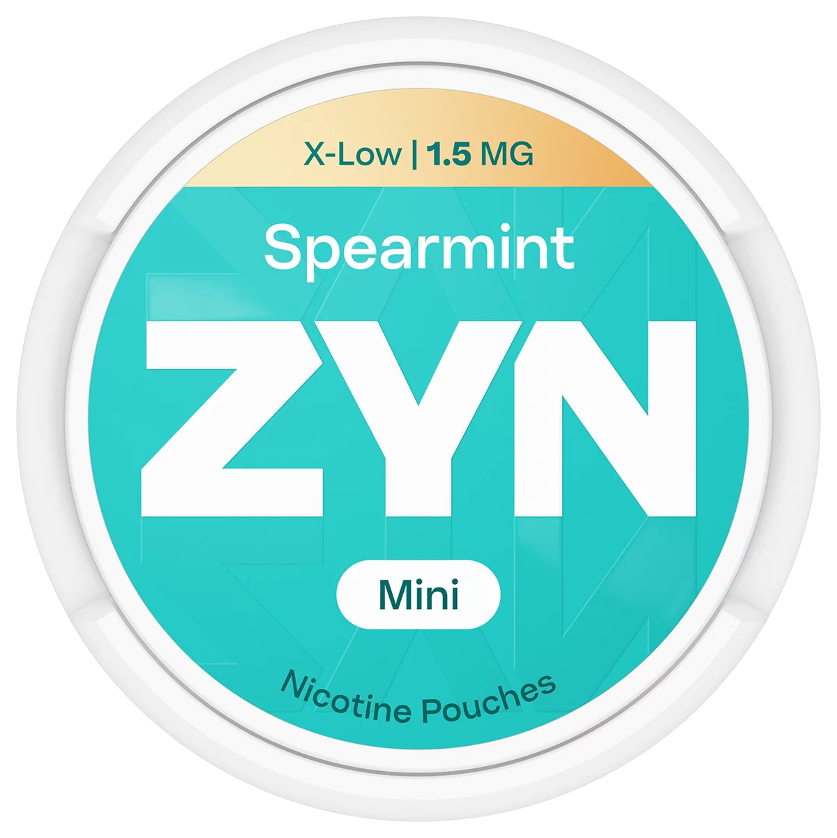 Light green ZYN Spearmint can Mini 1.5 MG, view from above