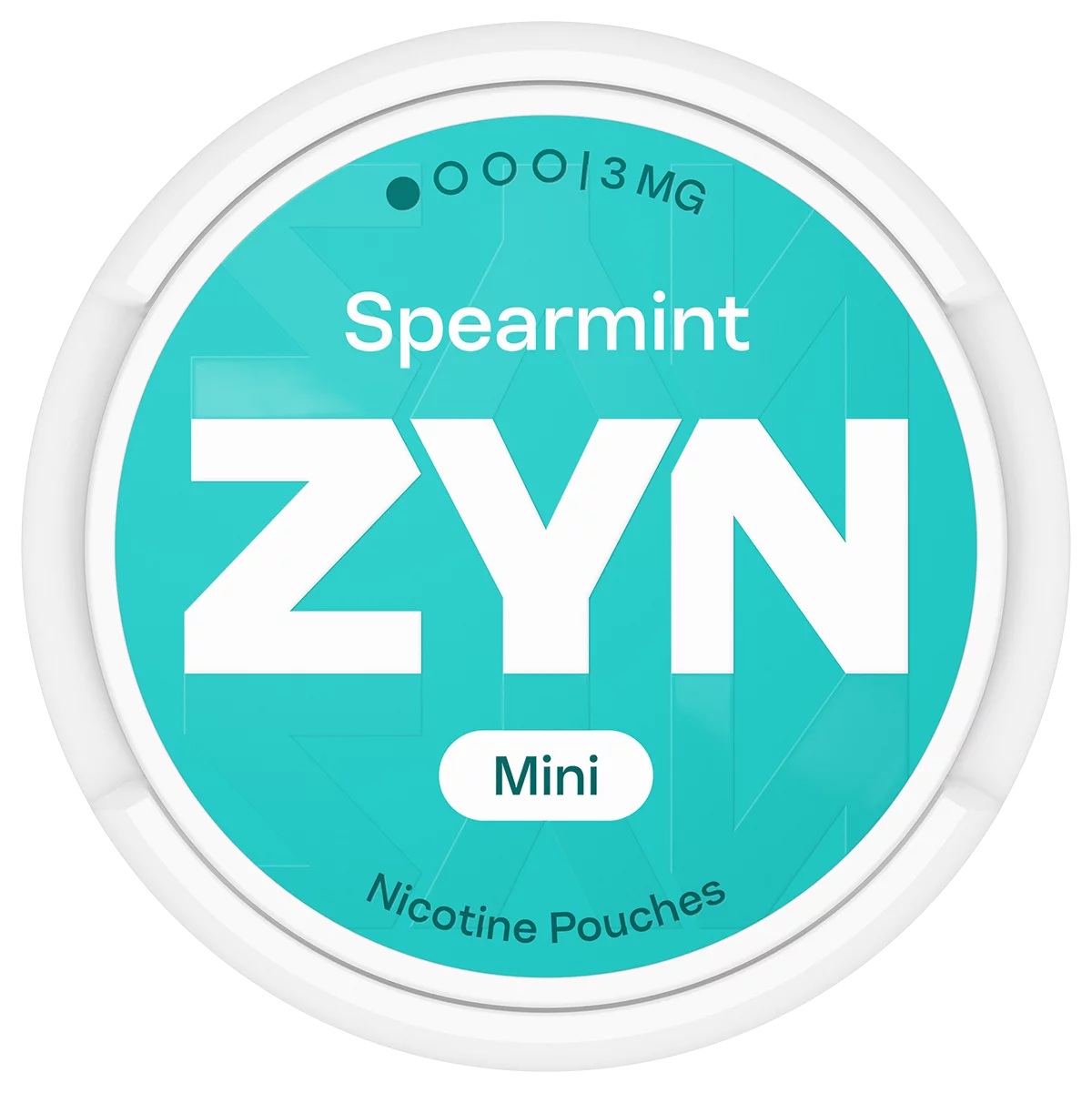 Light green ZYN Spearmint can Mini 3 MG, view from above