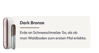 IQOS Orginal Kappe und Kappen-Cover stehen nebeneinader in der Frabe Dark Bronze