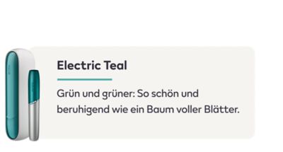 IQOS ORGINAL Kappen und Kappen-Cover stehen nebeneinander in der Farber Eletic Teal