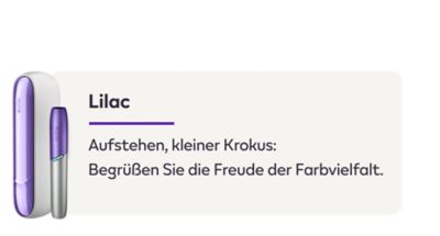 IQOS ORGINAL Liliac Kappe und Kappen-Cover stehen nebeneinander