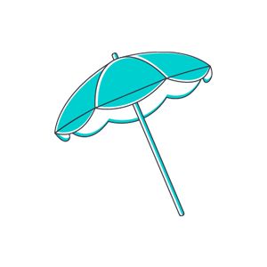 Ein illustrierter Sonnenschirm