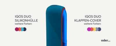 Das Klappen-Cover in Acqua Blue trifft auf die Silikonhülle in Eventide Blue.