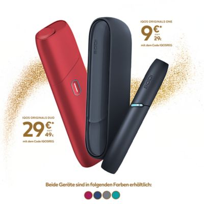 IQOS ORIGINAL ONE  Sarclet und IQOS ORGINL Slate Duo stehen nebeneinander