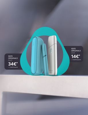 Empefehlungsprogramm: Silver IQOS ORGINAL One und Turquoise IQOS ORGINAL Duo stehen nebeneinander