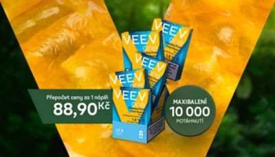 Pořiď si maxibalení 10 náplní VEEV ONE Passionfruit, Kiwi, Guava jen za 889 Kč.