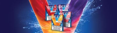 Krabičky příchutí VEEV ONE X s extra intenzitou.