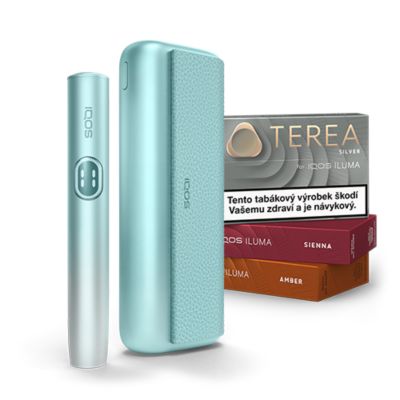 IQOS ILUMA i v Breeze Blue barvě s TEREA krabičkami