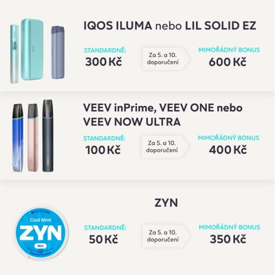 Tabulka s IQOS produkty 