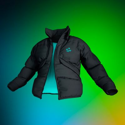 Bunda z limitované edice IQOS x STEVE AOKI na barevném pozadí.