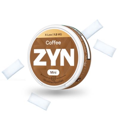 Modrá krabička ZYN Spearmint s viditelnými nikotinovými sáčky