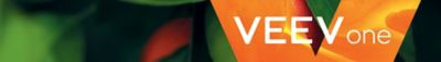 VEEV ONE promotional banner in orange and green