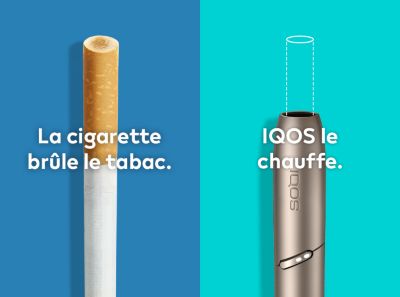 une cigarette comparé avec le stylet IQOS 3 DUO (Sans HEETS)