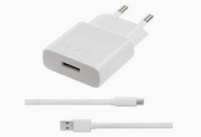 An AC adaptor and a charging cable.