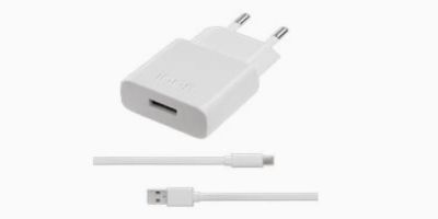 An AC adaptor and a charging cable.