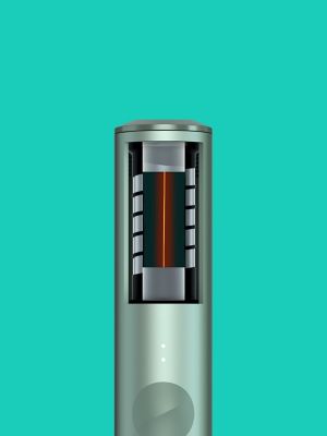 IQOS ILUMA with schematic section and illustration of the induction technology