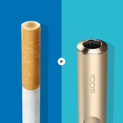 Filtro de cigarrillo con manchas marrones de combustión en comparación con la unidad de tabaco TEREA en el Holder sin mancha equivalente