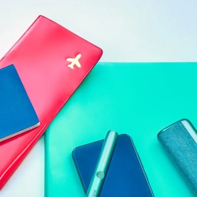 Travel documents on a table.