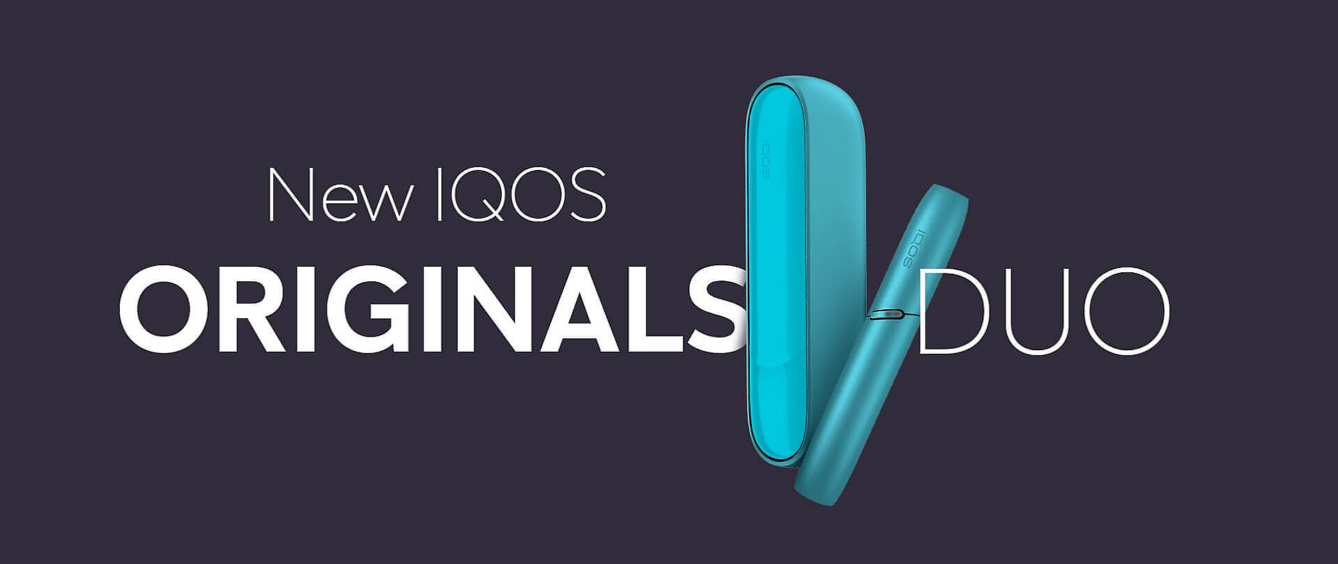 New IQOS Originals Duo device - turquoise color for holder and pocket charger.