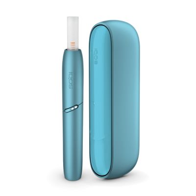IQOS Originals Duo Tabakerhitzer Holder und Charger in turquoise.