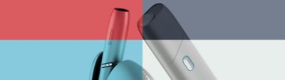 IQOS Originals Duo and IQOS Originals One banner in 4 colors.