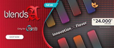 Flavor variant BLENDS A with the quality of Sampoerna A Banner.