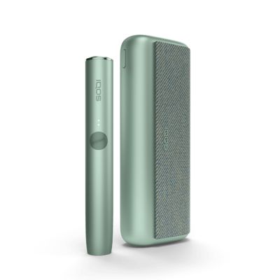 A Jade Green IQOS ILUMA PRIME Holder and Pocket Charger. 