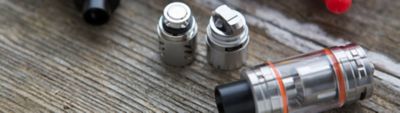 Close-up view of vape components