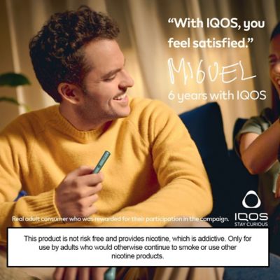 “With IQOS, you feel satisfied.” A quote from Miguel, a 6-year IQOS user.