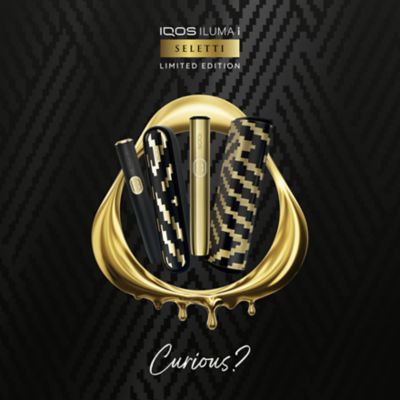 IQOS logo a zařízení v limitované edici Saletti