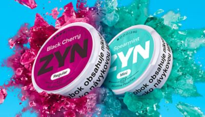 Krabička ZYN Black Cherry 11 mg a krabička ZYN Spearmint 3 mg