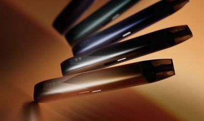5 VEEV inPRIME vaping devices - different colours on amber background