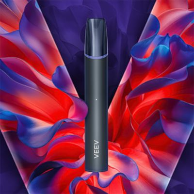 VEEV now ULTRA device on a vibrant V logo background