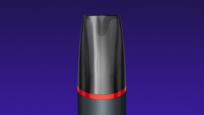 Tampilan close-up mouthpiece vape sekali pakai VEEV NOW ULTRA Strawberry