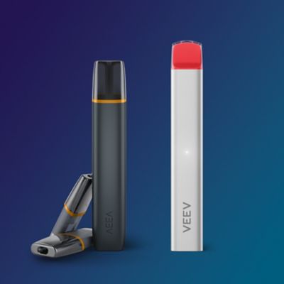 A banner showing a collection of VEEV vape devices.