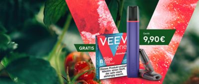 VEEV ONE Gerät und VEEV ONE POD Strawberry mit Preisangebot.