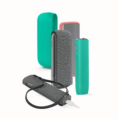 IQOS ILUMA devices with protective sleeves.