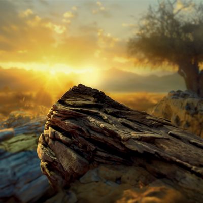 Krabička TEREA Blonde Fuse na pozadí krajiny při západu slunce