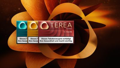 3 TEREA Packungen vor einem brauen Hintergrund