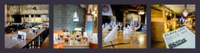 Čtyři záběry z restauračního prostředí