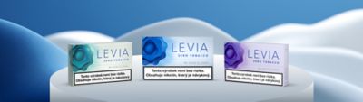Krabičky LEVIA na modro šedém pozadí