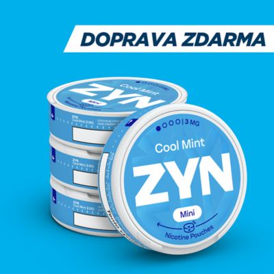 ZYN krabičky na modrém pozadí