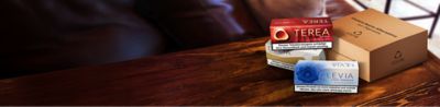 TEREA, DELIA und LEVIA Packungen auf einem Tisch