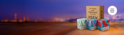 Drei Packungen VEEV Pods im Autodelivery Abo